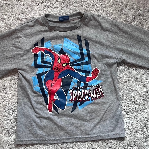 2008 Spectacular Spiderman Long Sleeve Kids Shirt - Picture 1 of 5